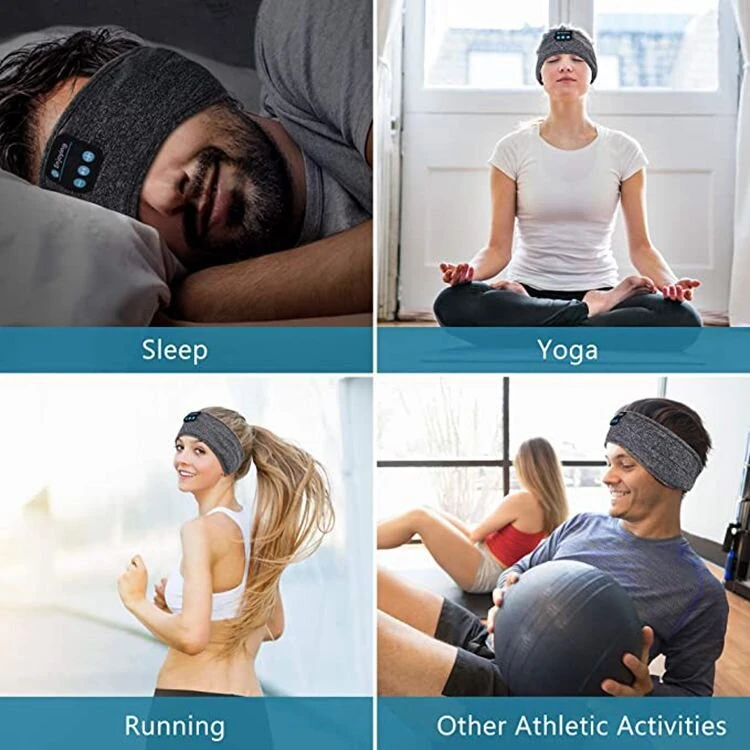 (image for) KALOAD Yoga Soft Sleep Eye Mask 3D Contoured Music Play Sleeping Headphones Answering Phone Calls Wireless Sport Mask with Built-in Battery for Deep Sleep