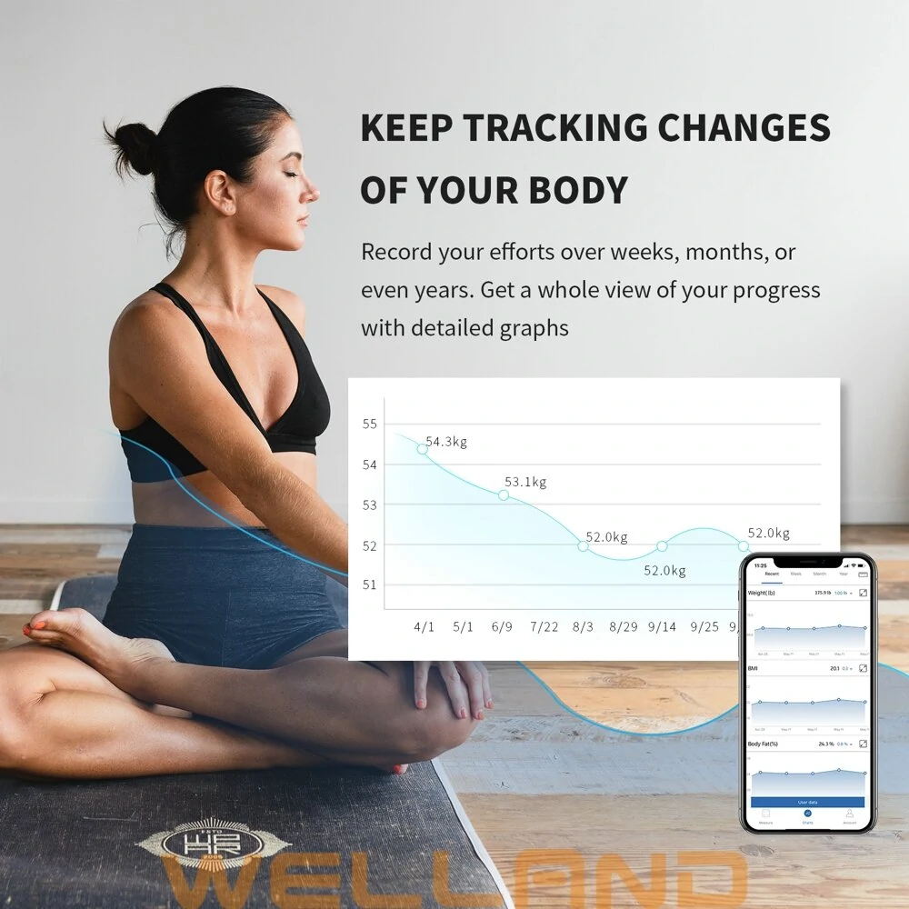 (image for) Mini Smart Body Fat Scale 20 Key Body Data Analyze Scale Providing Diet Exercise Programs Support 180kg Multifunctional Weight Body Fat Scale