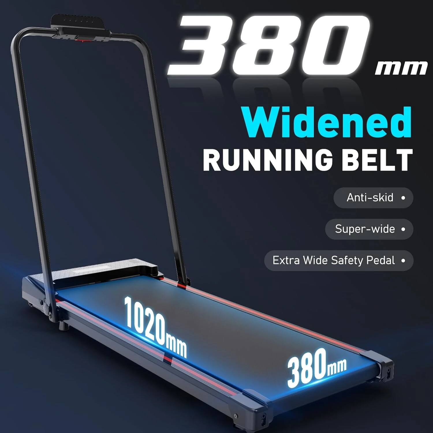 (image for) [USA Direct] Bominfit ZX2 Under Desk Treadmill 1400W Power 12.5km/h Max Speed 120kg Weight Capacity Thin Silent Walking Pad Treadmill with LED Smart Display for Home Gym Workouts